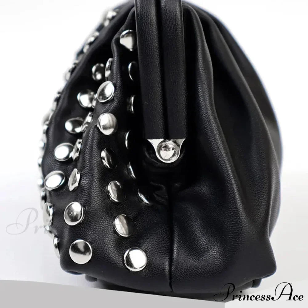 Stylish Rivets Dark Clutch Wristlet