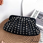 Stylish Rivets Dark Clutch Wristlet