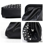 Stylish Rivets Dark Clutch Wristlet