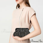 Stylish Rivets Dark Clutch Wristlet