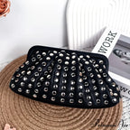 Stylish Rivets Dark Clutch Wristlet
