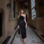 Stylish Single-Shoulder Crystal Slimming Gown Prom Gown