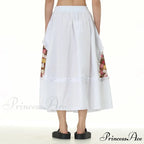 Stylish Skirts All Paired Cotton Romantic Maxi High Waist Frilled