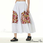 Stylish Skirts All Paired Cotton Romantic Maxi High Waist Frilled