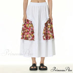 Stylish Skirts All Paired Cotton Romantic Maxi High Waist Frilled