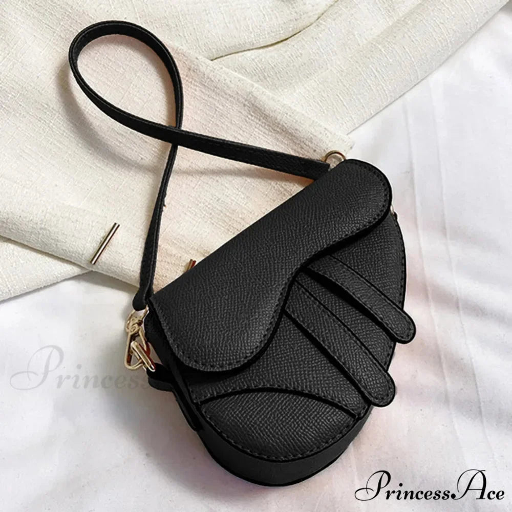Stylish Small Purse Zipper Courier Saddle Monochrome Bag