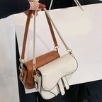 Stylish Small Purse Zipper Courier Saddle Monochrome Bag