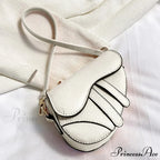 Stylish Small Purse Zipper Courier Saddle Monochrome Bag