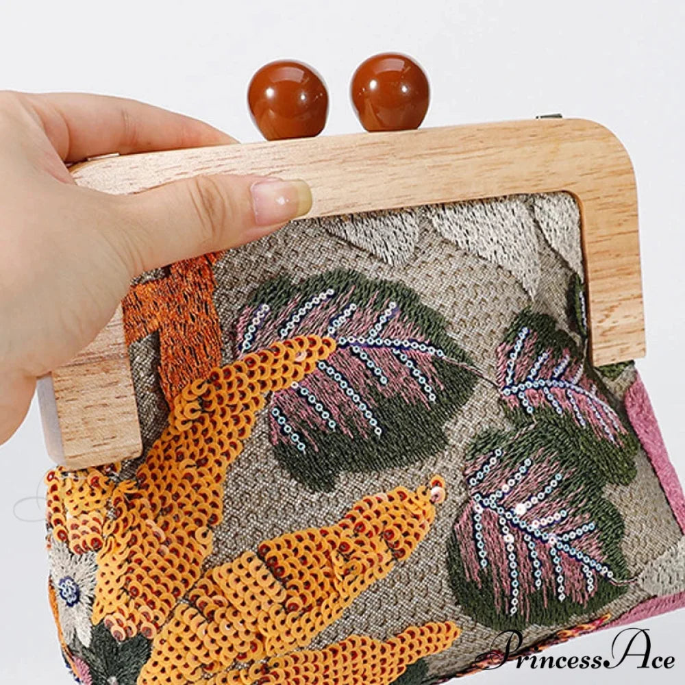 Stylish Sparkling Bloom Clutch Purse Wristlet