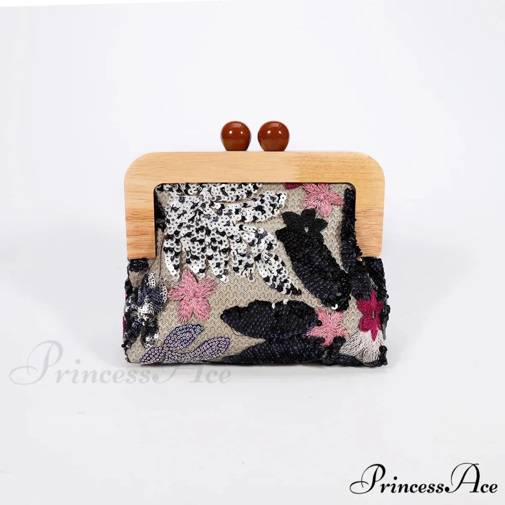 Stylish Sparkling Bloom Clutch Purse Wristlet