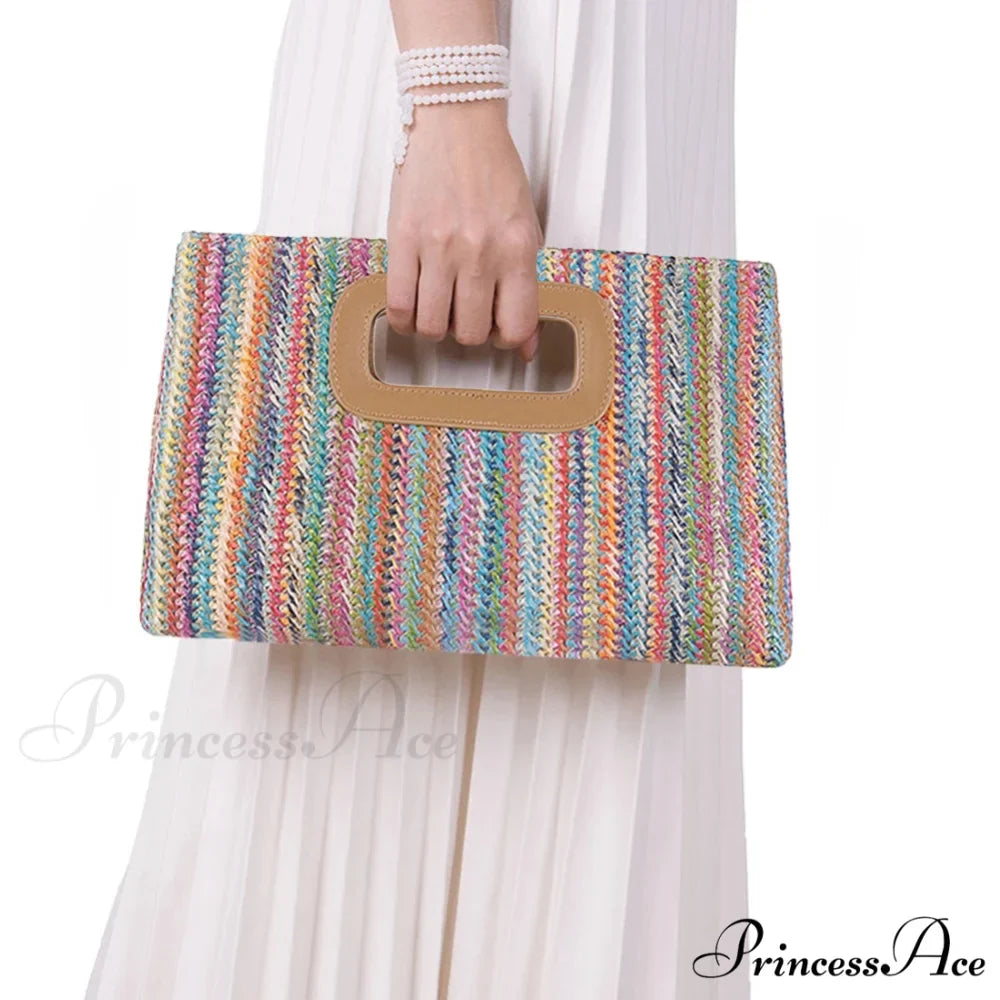 Stylish Straw Clutch Wristlet