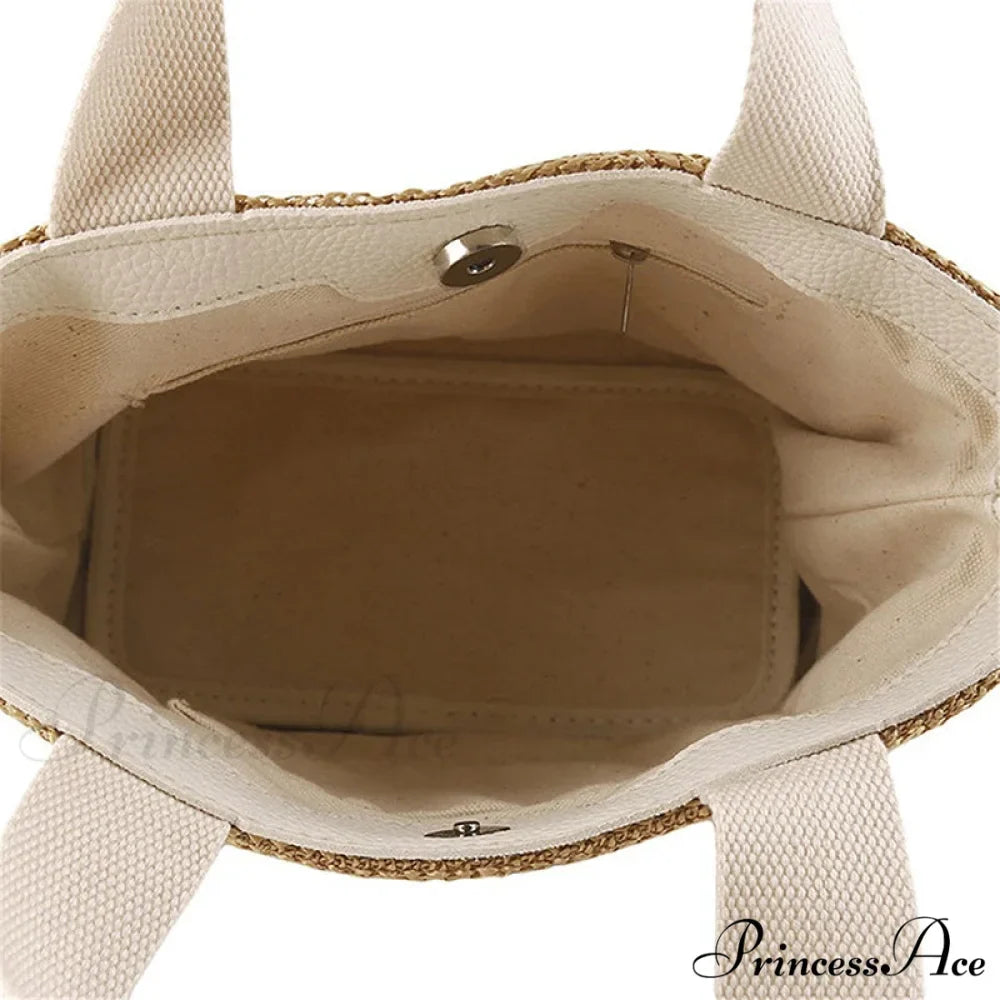 Stylish Straw Woven Beach Informal Top-Handle Shoulder Purse