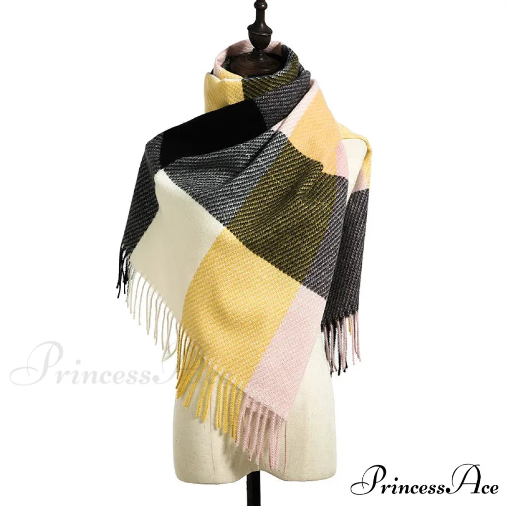 Stylish Tartan Cashmere Winter Scarf
