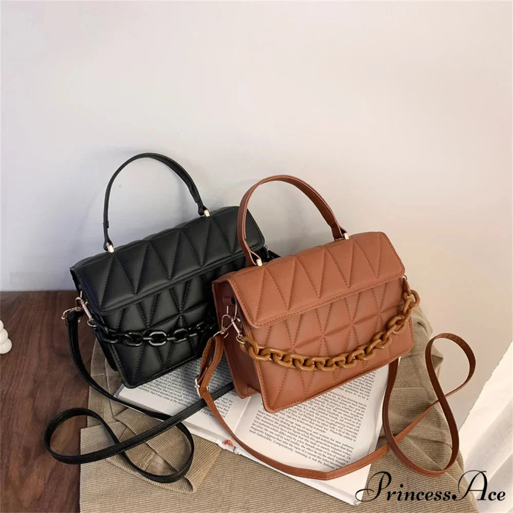 Stylish Tartan Chain Designer Crossbody Purse