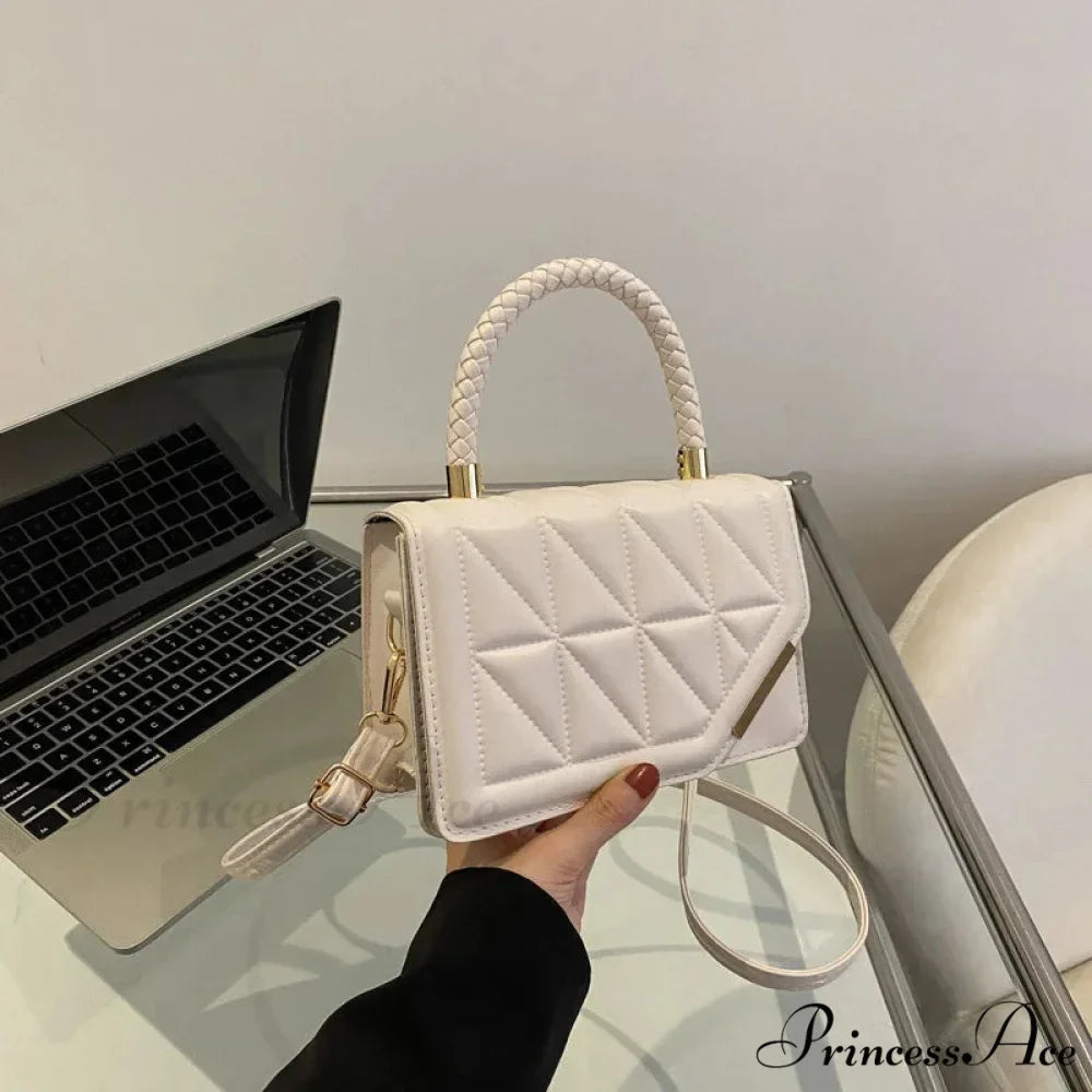 Stylish Tartan Faux Leather Petite Square Crossbody Purse