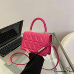 Stylish Tartan Faux Leather Petite Square Crossbody Purse