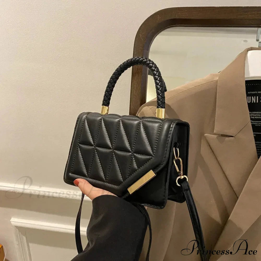 Stylish Tartan Faux Leather Petite Square Crossbody Purse