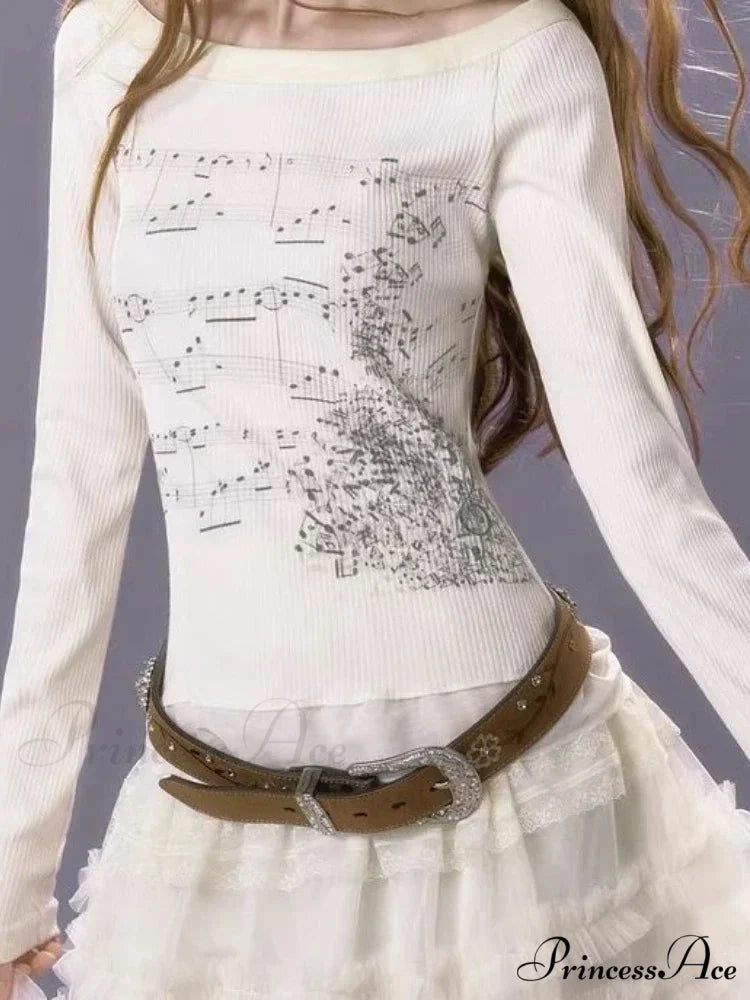 Stylish Trim Fit Versatile Grunge Lace Patch Knit Top