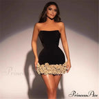 Stylish Tube Pearl Embellished Bandage Dress Prom Dress
