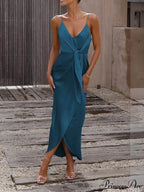 Stylish Unique Strappy Charming French Halter Midi Dresses