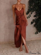 Stylish Unique Strappy Charming French Halter Midi Dresses