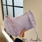 Stylish Velvet Zipper Underarm Shoulder Bag