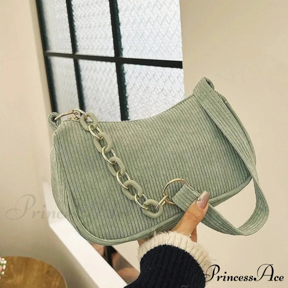 Stylish Velvet Zipper Underarm Shoulder Bag