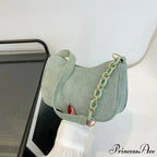 Stylish Velvet Zipper Underarm Shoulder Bag