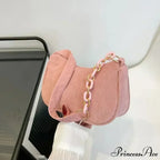Stylish Velvet Zipper Underarm Shoulder Bag