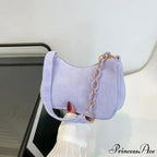 Stylish Velvet Zipper Underarm Shoulder Bag