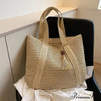 Stylish Women's Straw Woven Shoulder Purse