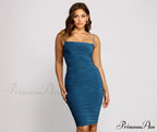 Sultry Chic Stylish Ruched Midi Dress