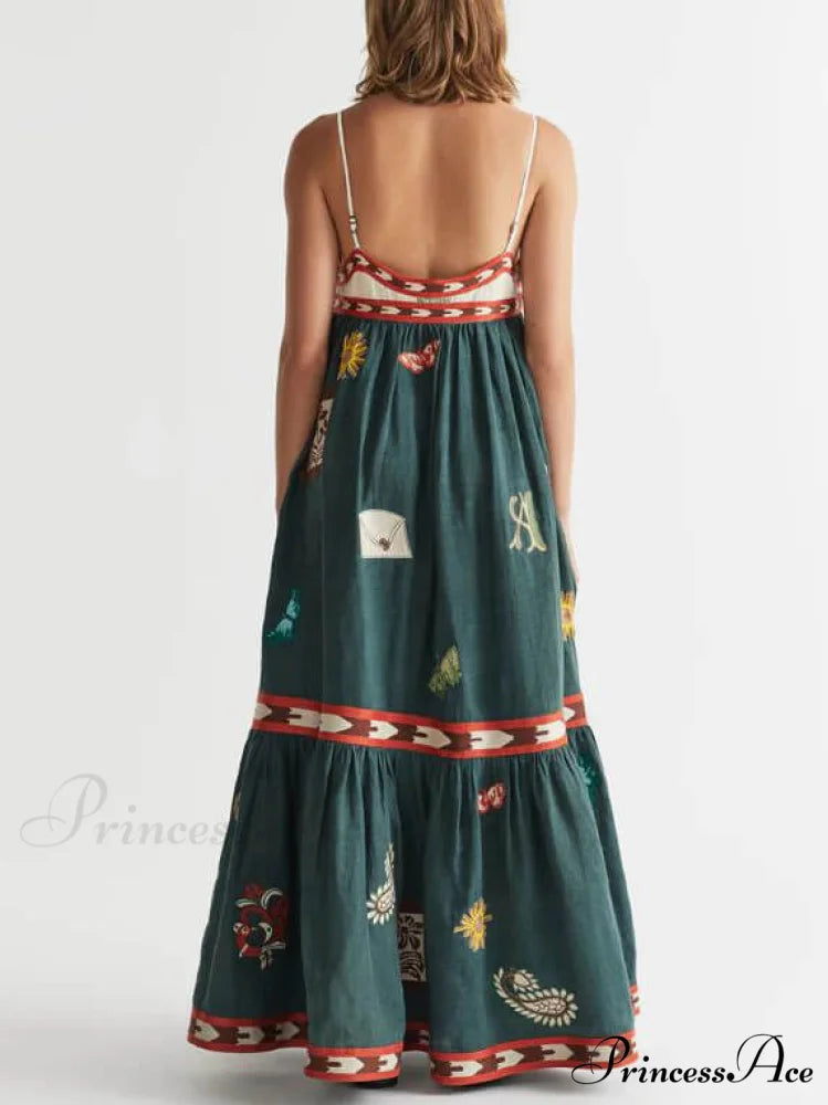 Summer Fun Unique Charming Printed Midi Dress