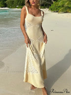 Summer Hollow See-through Charming Knitted Maxi Dress
