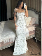 Summer Off Shoulder Lace Up Deep V Neck es Ladies Holiday Casual Long Woman Floral Dress