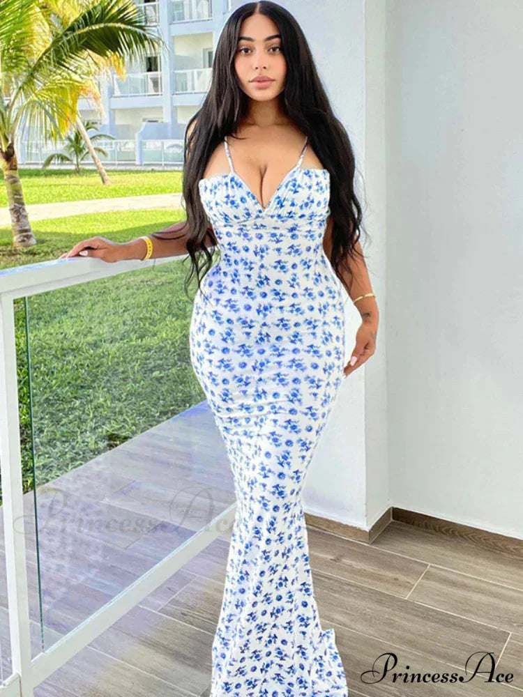 Summer Off Shoulder Lace Up Deep V Neck es Ladies Holiday Casual Long Woman Floral Dress