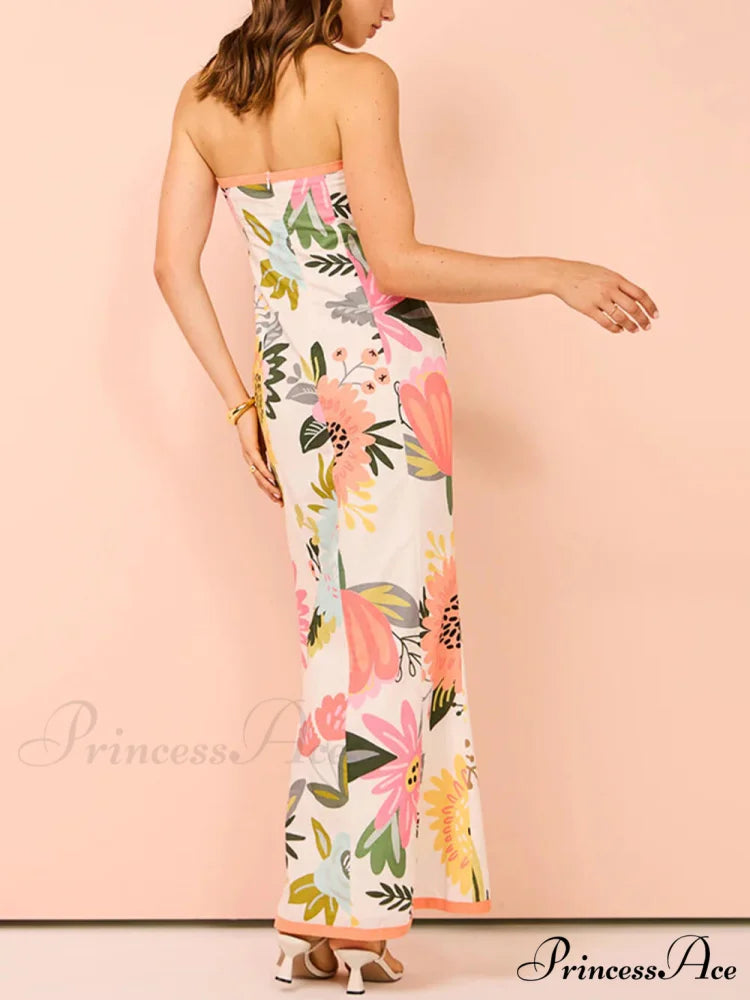 Summer Sexy Split Charming Wrap Printed Dresses