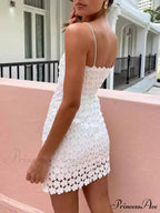 Summer Sexy Suspender Charming Lace Hollow Mini Dress