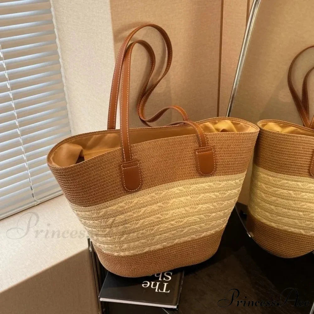 Summer Straw Bag Spacious Capacity Shoulder Bag