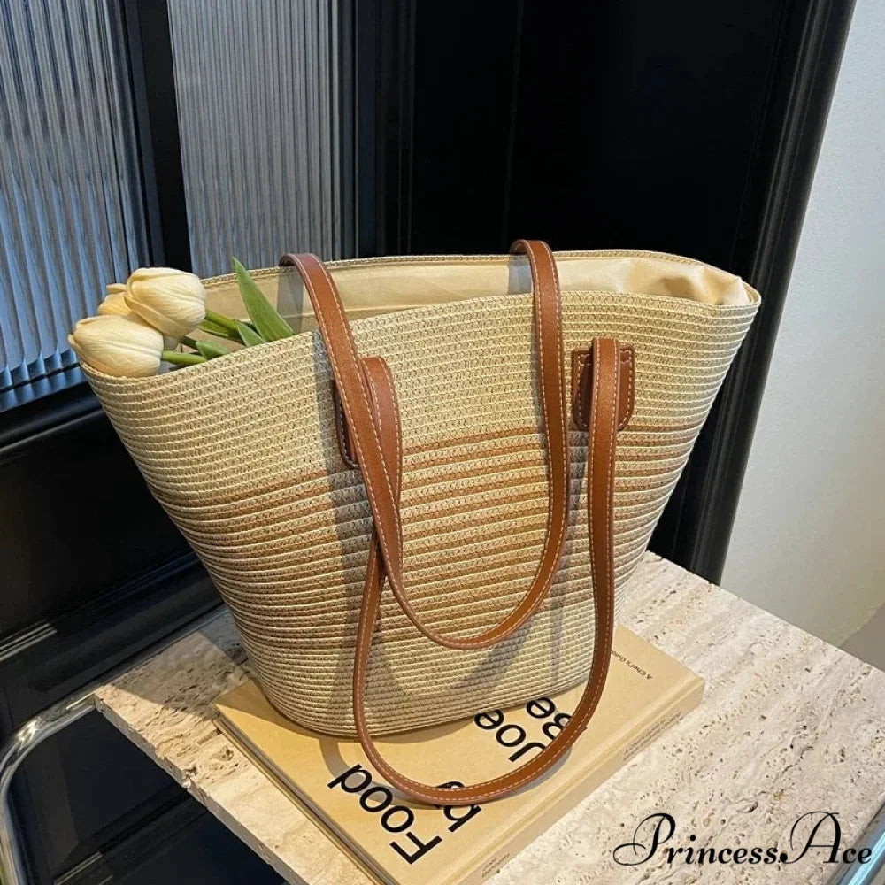 Summer Straw Bag Spacious Capacity Shoulder Bag