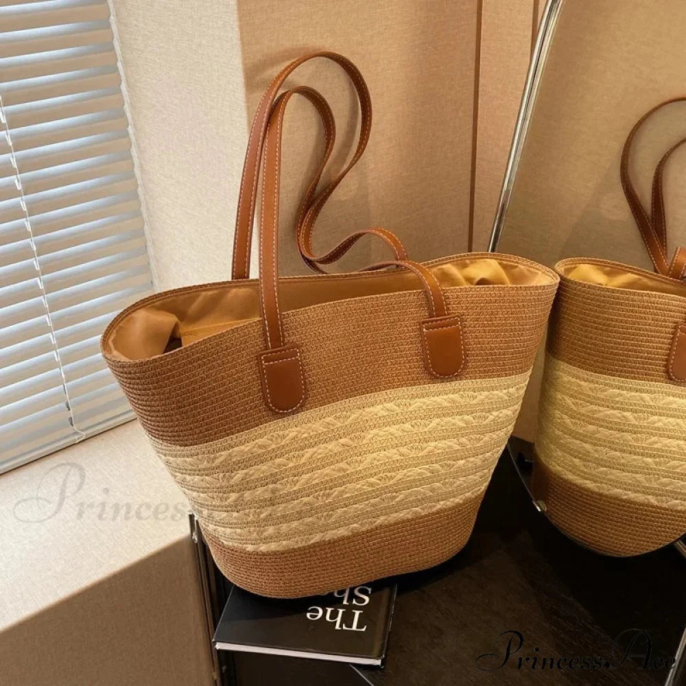 Summer Straw Bag Spacious Capacity Shoulder Bag