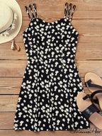 Summer Vintage Floral Daisy Print Sexy Boho Dress