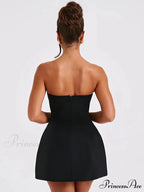 Summer White Mini High Waist Party Dress