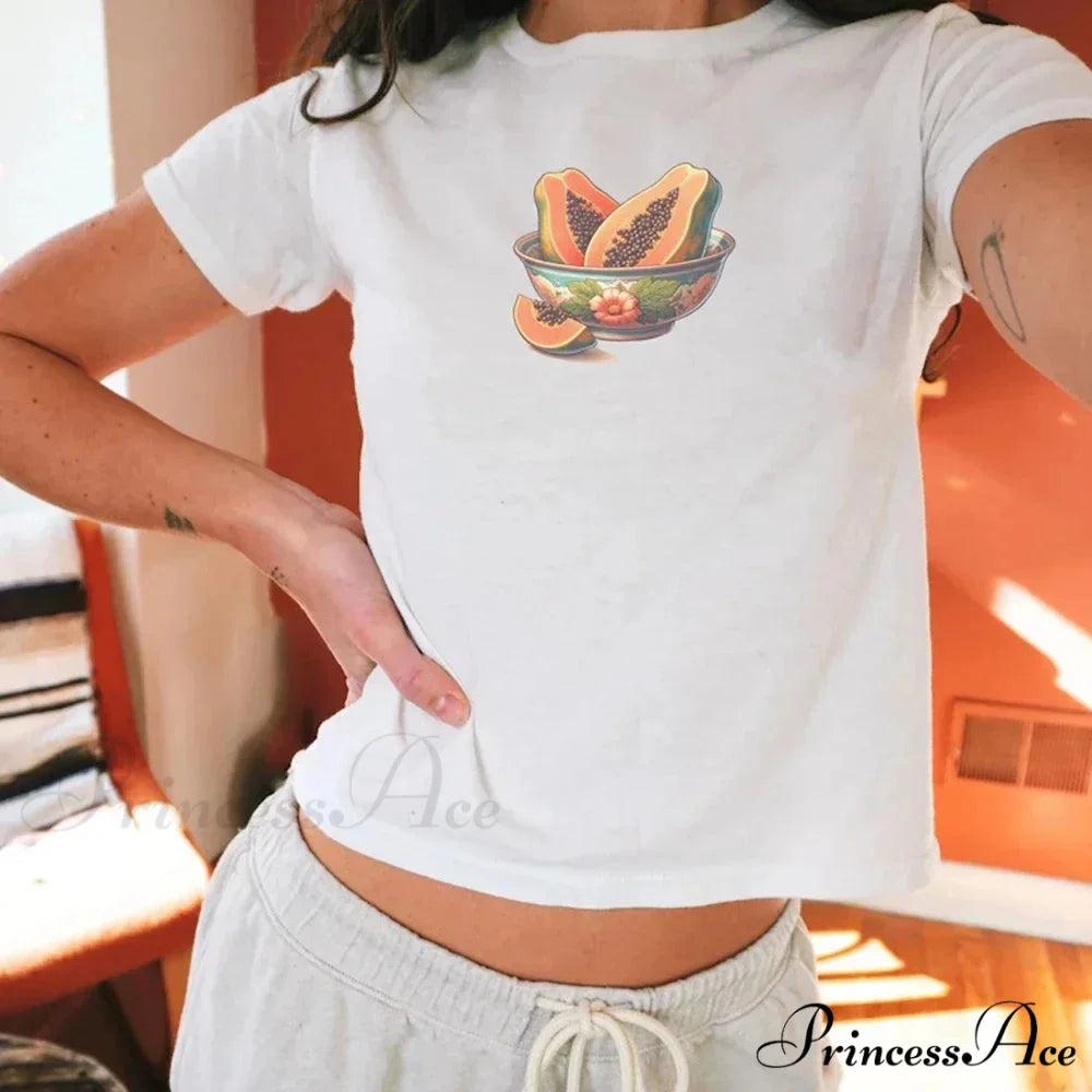 Summer Y2K Cherry Print T-shirt