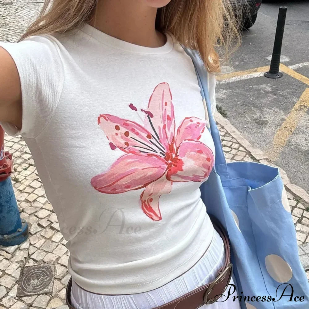 Summer Y2K Cherry Print T-shirt