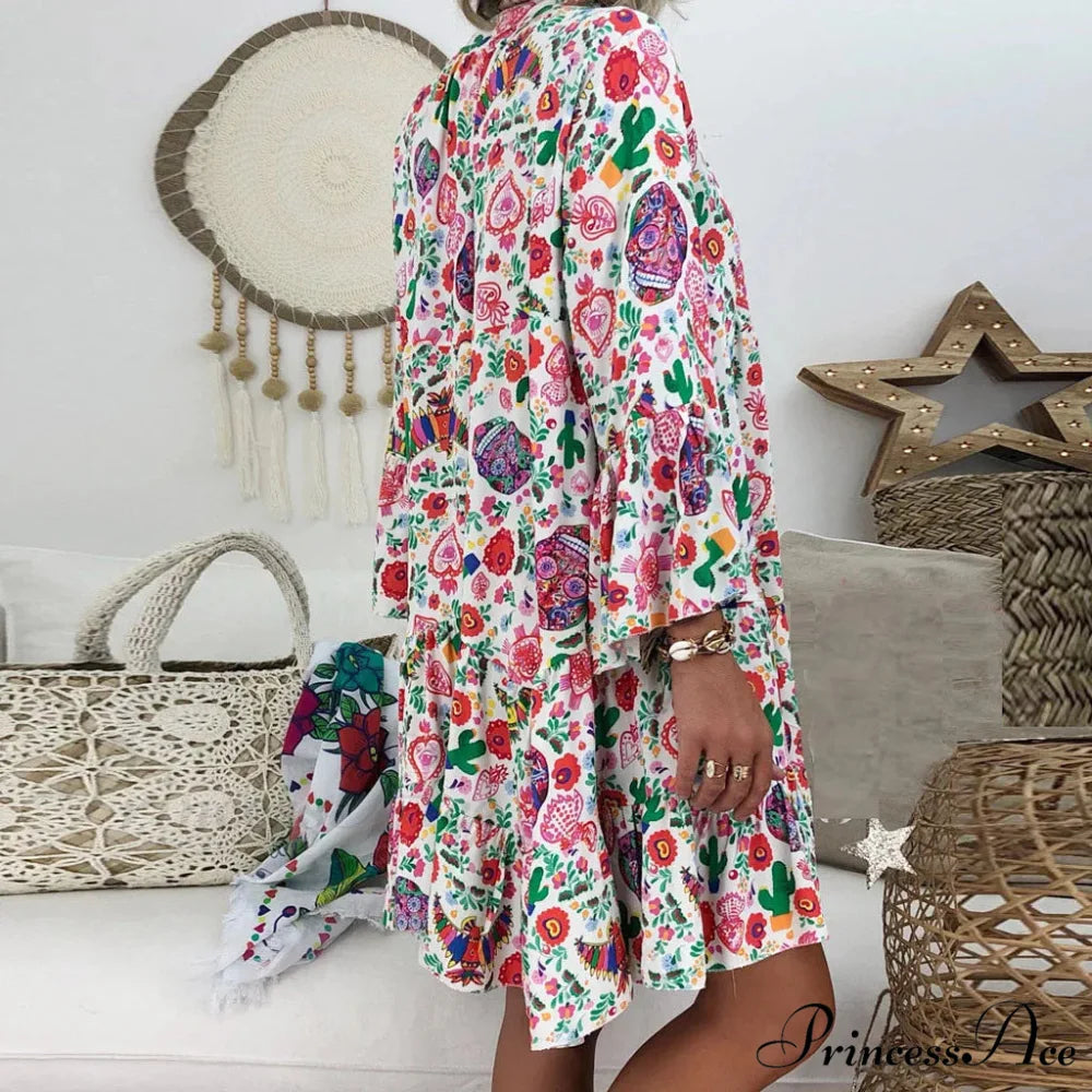 Summer Y2k Ladies Loose Bohemian Short Women's Boho Dress