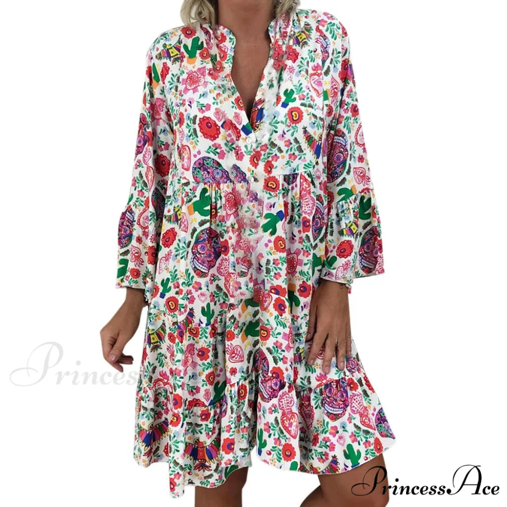 Summer Y2k Ladies Loose Bohemian Short Women's Boho Dress