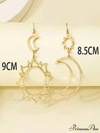 Sun & Moon Vintage Exaggerated Dangle Earrings