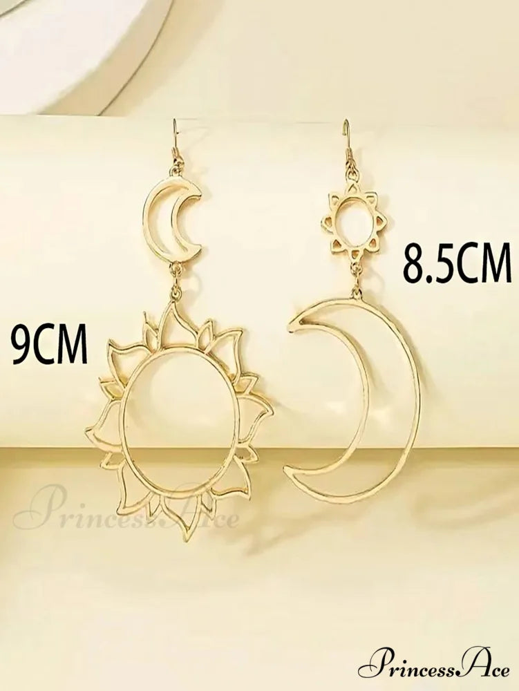Sun & Moon Vintage Exaggerated Dangle Earrings