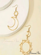 Sun & Moon Vintage Exaggerated Dangle Earrings